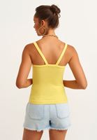 Women Yellow Cotton Singlet with Straps