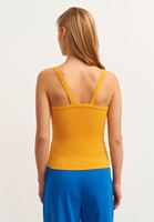 Women Orange Cotton Singlet with Straps