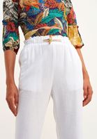 Bayan Beyaz Bel Detaylı Carrot-Fit Pantolon