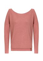 Bayan Pembe Cut-Out Omuz Detaylı Triko