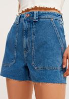 Bayan Mavi Pamuklu Denim Şort