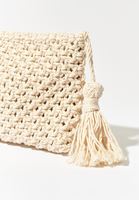Bayan Bej Makrome Örgü Clutch