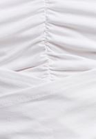 Bayan Beyaz Cut-Out Büzgülü Crop Atlet (MODAL)