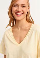 Bayan Sarı V-Neck Oversize Tişört ( MODAL )