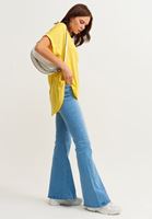 Bayan Sarı V-Neck Oversize T-Shirt ( MODAL )