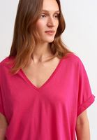 Bayan Pembe V-Neck Oversize T-Shirt ( MODAL )