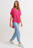 Bayan Pembe V-Neck Oversize T-Shirt ( MODAL )