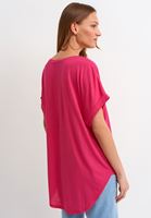 Bayan Pembe V-Neck Oversize T-Shirt ( MODAL )