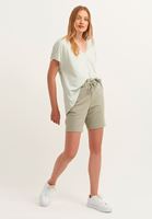Bayan Yeşil/Gri V-Neck Tişört ( MODAL )