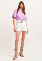 Women Purple Ruffle Romantic Blouse