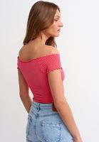 Women Pink Seamless Crop Tshirt