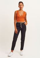 Bayan Turuncu Seamless Kruvaze Crop Top