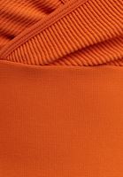 Bayan Turuncu Seamless Kruvaze Crop Top