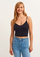 Women Black Patterned Seamless Crop Top