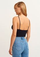 Women Black Patterned Seamless Crop Top
