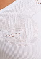 Bayan Beyaz Dokulu Seamless Crop Top