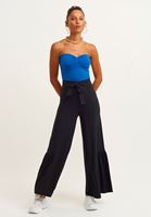 Bayan Mavi Straplez Crop Top