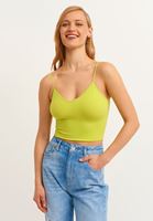 Bayan Yeşil Dikişsiz Crop Top
