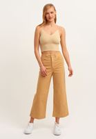 Bayan Bej Dikişsiz Crop Top