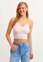 Bayan Mor Dikişsiz Crop Top