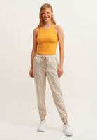 Bayan Turuncu Jakarlı Dikişsiz Crop Top