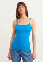 Bayan Mavi Askı Detaylı Tank Top