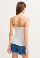 Bayan Beyaz Askı Detaylı Tank Top