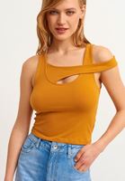 Bayan Turuncu Cut Out Crop Top