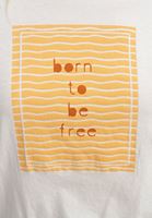Women Cream Slogan Printed Boyfriend T-shirt