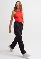 Bayan Siyah High-Rise Jogger Pantolon