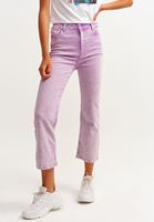 Bayan Mor Yıkama Efektli Straight-Fit Pantolon