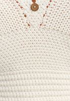 Bayan Krem Püsküllü Crop Triko top