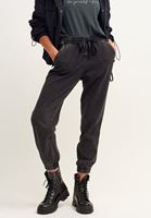 Women Black Black Denim Jogger Pants