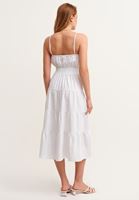 Women White Cotton Strappy Dress