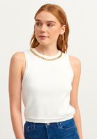 Women Cream Chain Detail Athlete