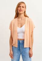 Bayan Turuncu Loose-Fit Kısa Kollu Hırka