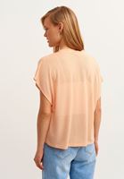 Bayan Turuncu Loose-Fit Kısa Kollu Hırka