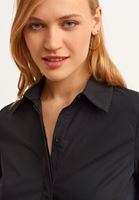 Women Black Cotton Crop Poplin Shirt