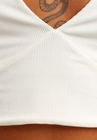 Bayan Krem Dantel Detaylı Crop Top