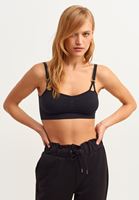 Women Black Buckle Seamless Bra