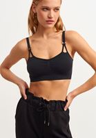 Women Black Buckle Seamless Bra