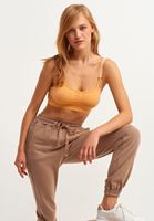 Women Orange Buckle Seamless Bra
