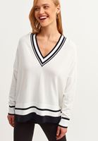 Bayan Çok Renkli Oversize V-Neck Triko