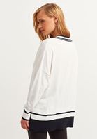 Bayan Çok Renkli Oversize V-Neck Triko