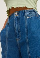 Bayan Mavi Pamuklu Kargo Denim Pantolon