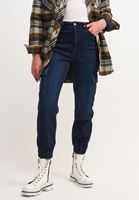Bayan Mavi Kargo Jogger Denim Pantolon
