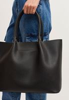 Bayan Siyah Vegan Deri Tote Çanta