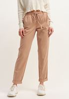 Women Cream Soft Textured Baggy Trousers