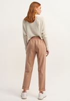 Women Cream Soft Textured Baggy Trousers