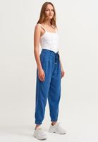 Women Navy Slouchy Pants With Sash Detail (TENCEL™ )
